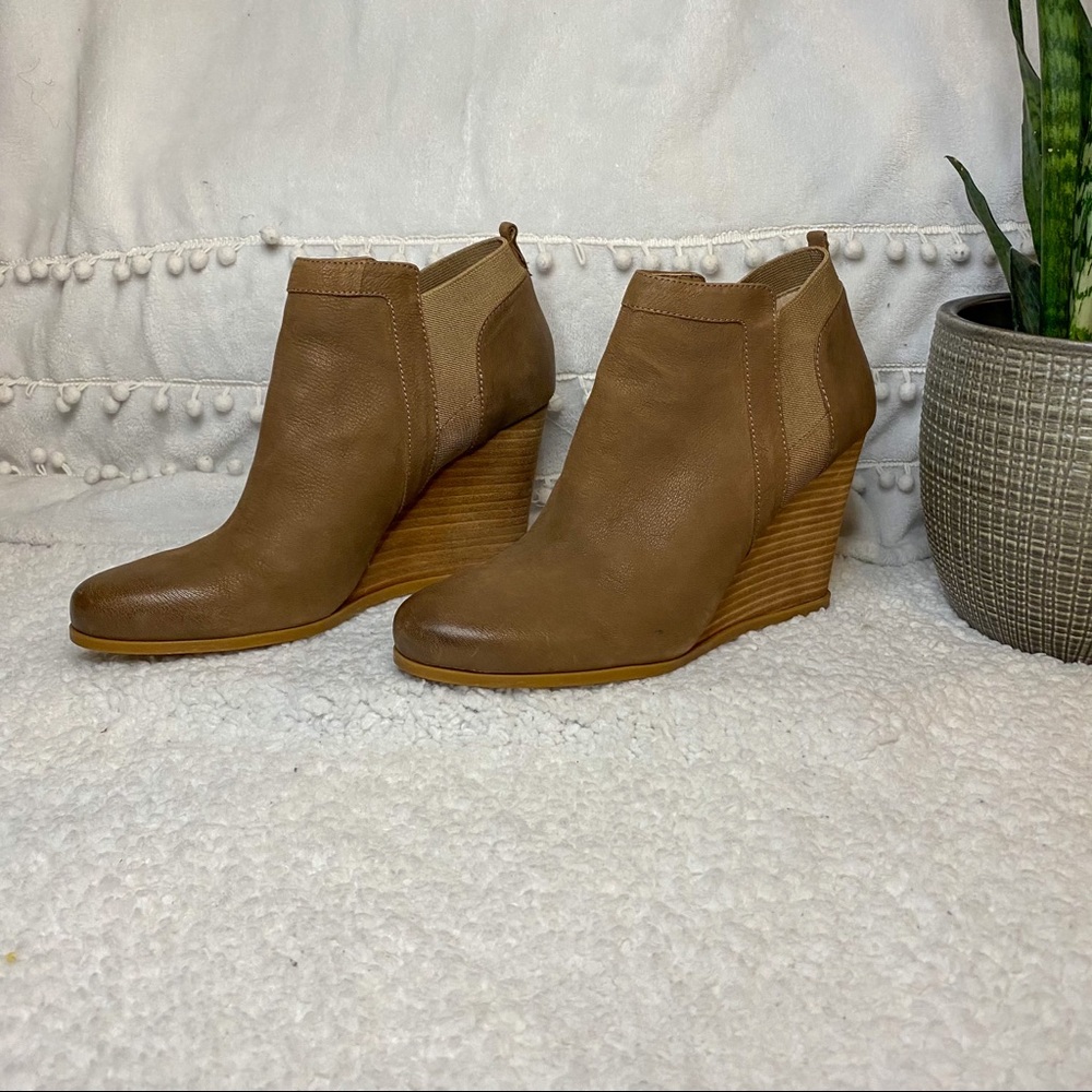 Brown Wedge Booties